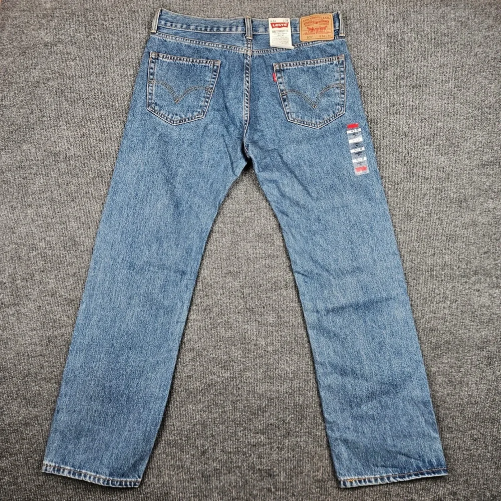 Levis 505 Straight Fit Jeans Men's 34x30 Denim Cotton Dark Wash Blue NEW Vintage